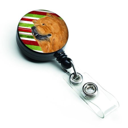 CAROLINES TREASURES Chow Chow Candy Cane Holiday Christmas Retractable Badge Reel SS4571BR